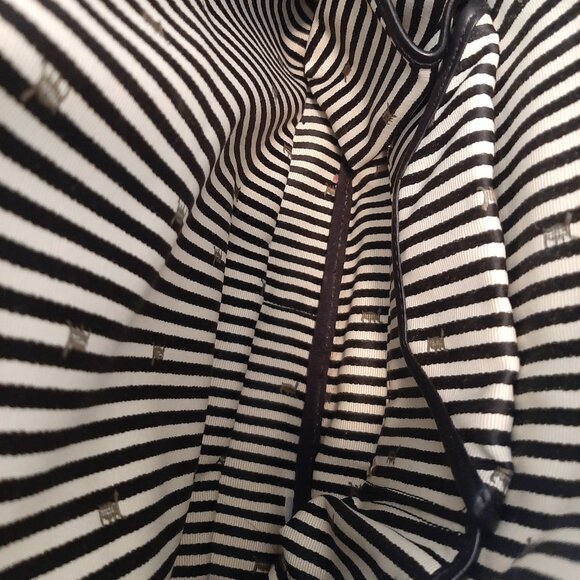 L.A.M.B. Y2K Leopard Print Coated Canvas Black Leather Shoulder Bag Satchel - Picture 9 of 16